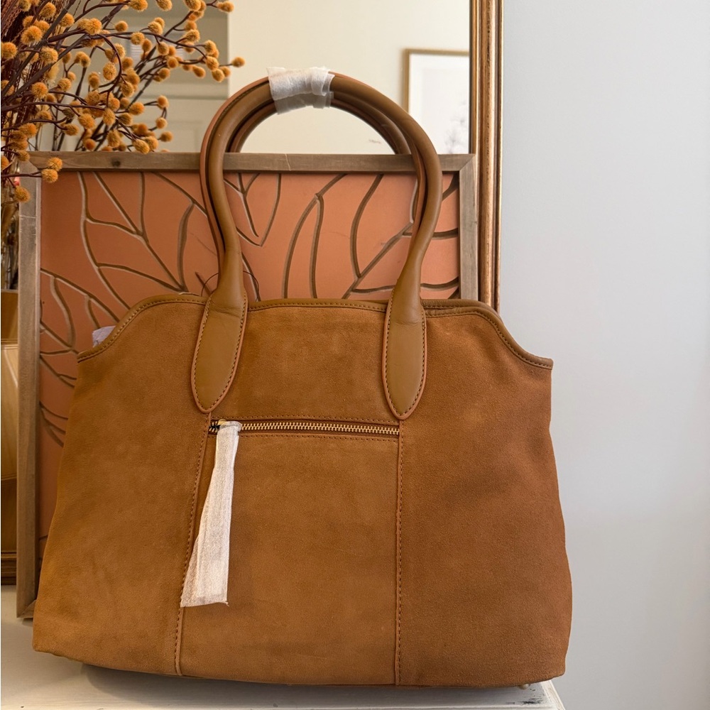 Mercer & Madison Brown Suede Tote - Picture 2 of 2